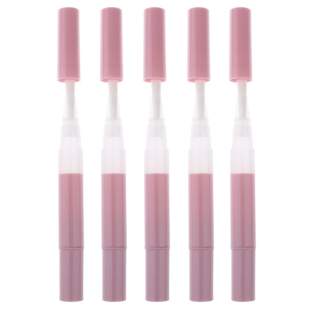 5Pcs 3ml Travel Empty Twist Pen Cosmetic Container Tube Nail Tool Pink