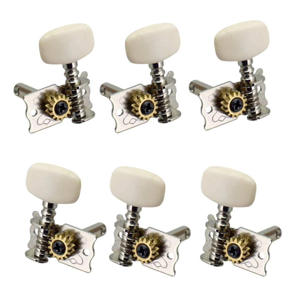 Tooyful 6 Pieces Open Gear Acoustic Classical Guitar Tuning Keys Pegs Tuners Machine Head Tuners Keys Parts