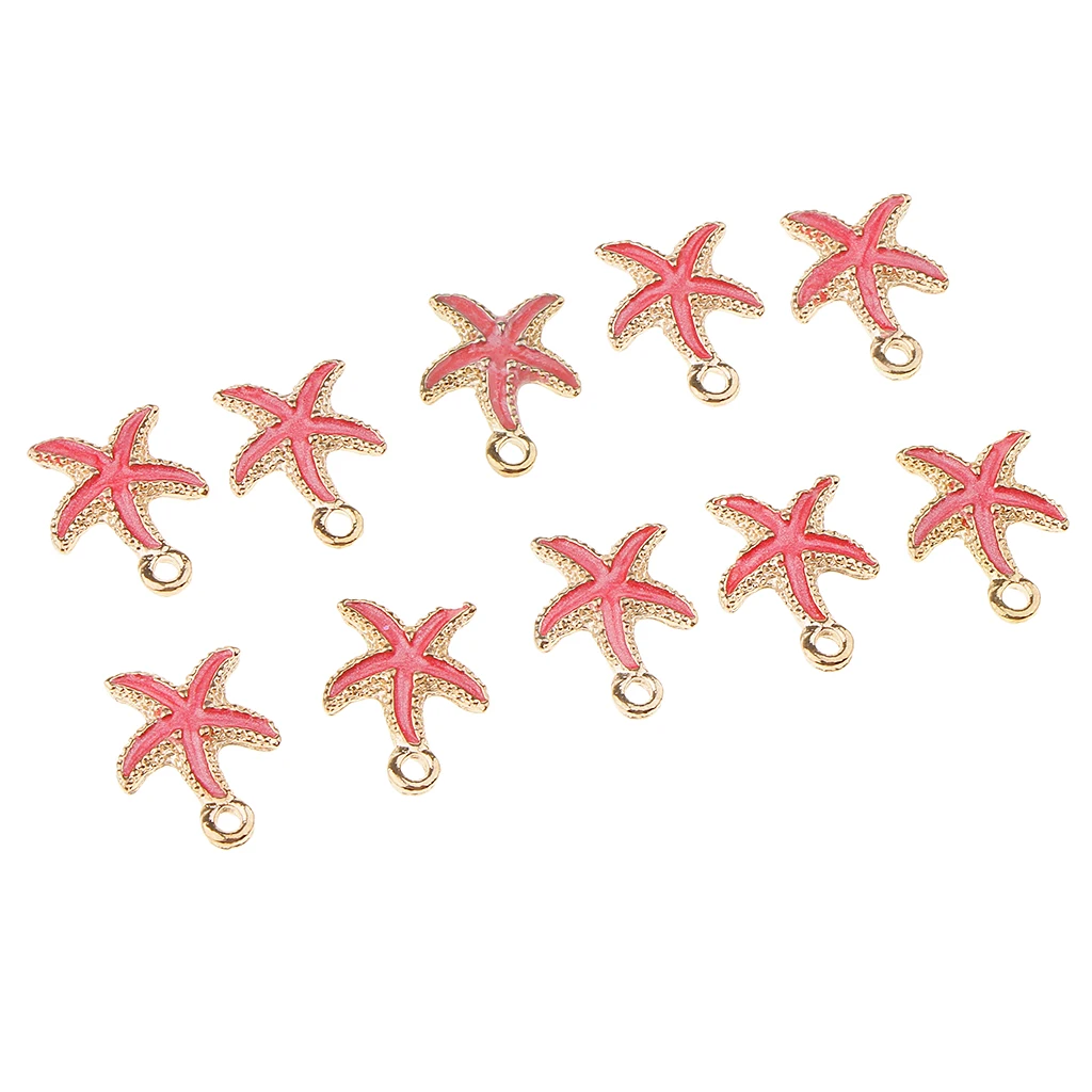 10 Pcs Colorful  Shape Beads Pendants DIY Earring Crafts Charms