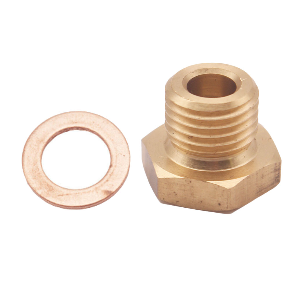 1/8'' -27NPT Female to M14x1.5 Gauge Sensor Sender Thread Adapter Fitting Brass