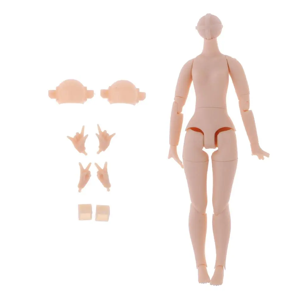 20 Jointed Nude Body W/Hands Set For 20cm Neo Middle Blythe Doll DIY Making