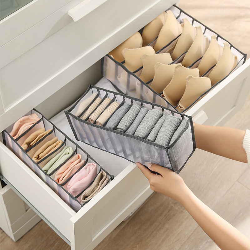 Lot 12 Boîtes De Rangement Pliables En Tissu | 3 Tailles (28x28cm, 14x14cm, 28x14cm), Hauteur 12cm | Pour Tiroirs, Placards, Organisation Vêtements