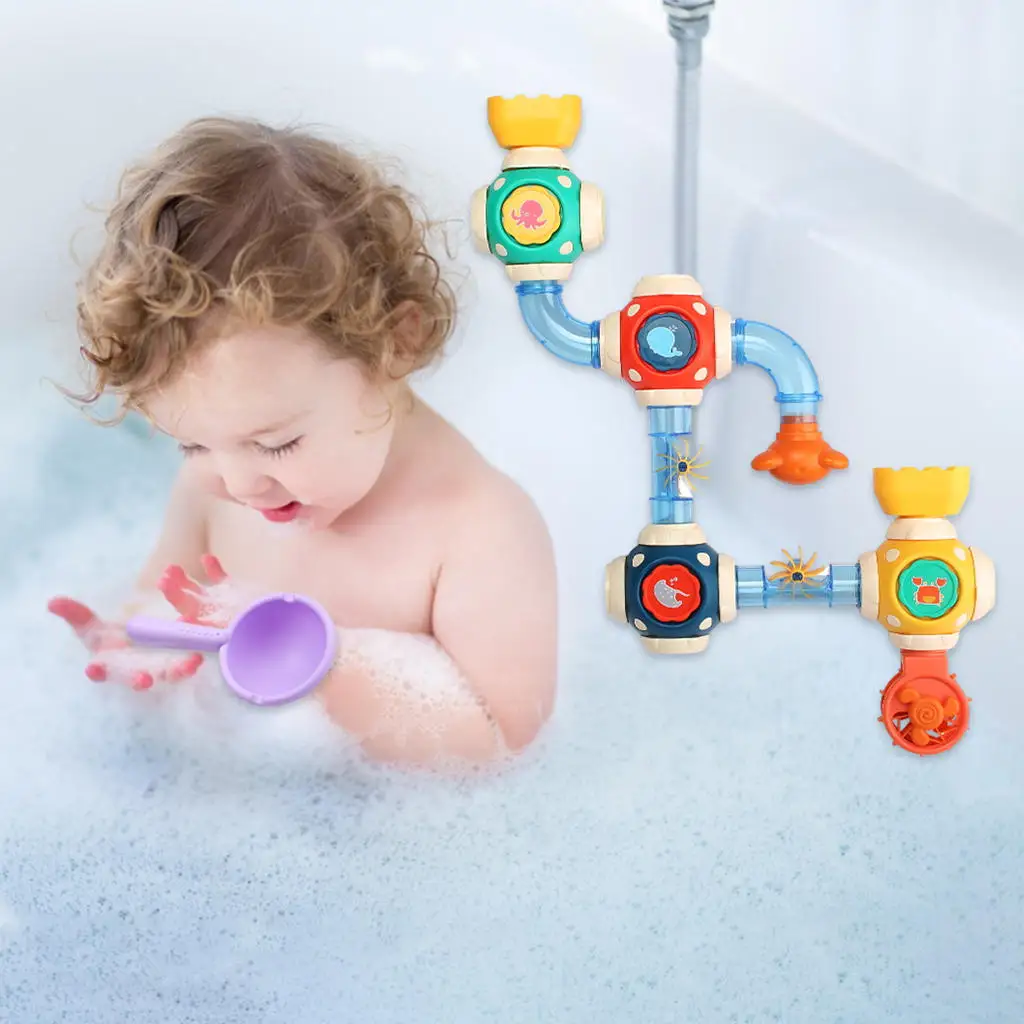 Creative Baby Bathing Toys DIY Pipes Tubes Bathtub Toy for Unisex Children