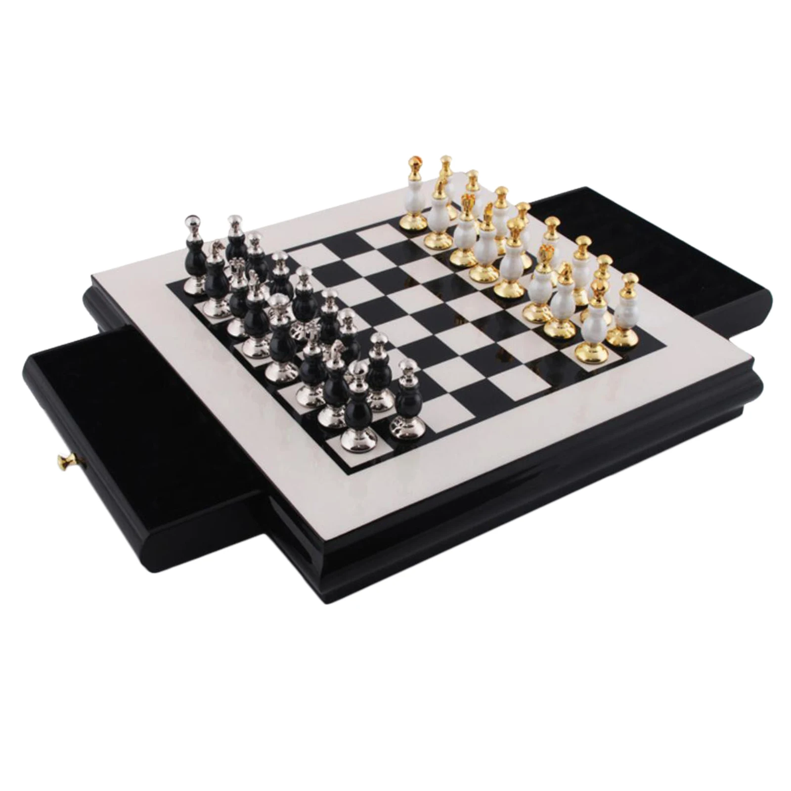 International Chess Folding Wooden Chess Set Portable Board Game for Kids