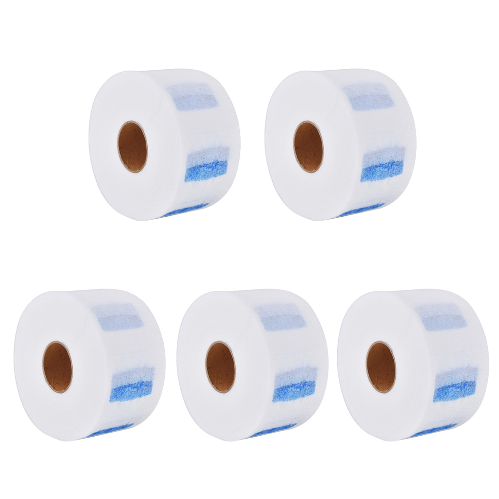 5 Rolls Disposable Neck Ruffle Paper Strip Tissue Collar Wraps for Barber