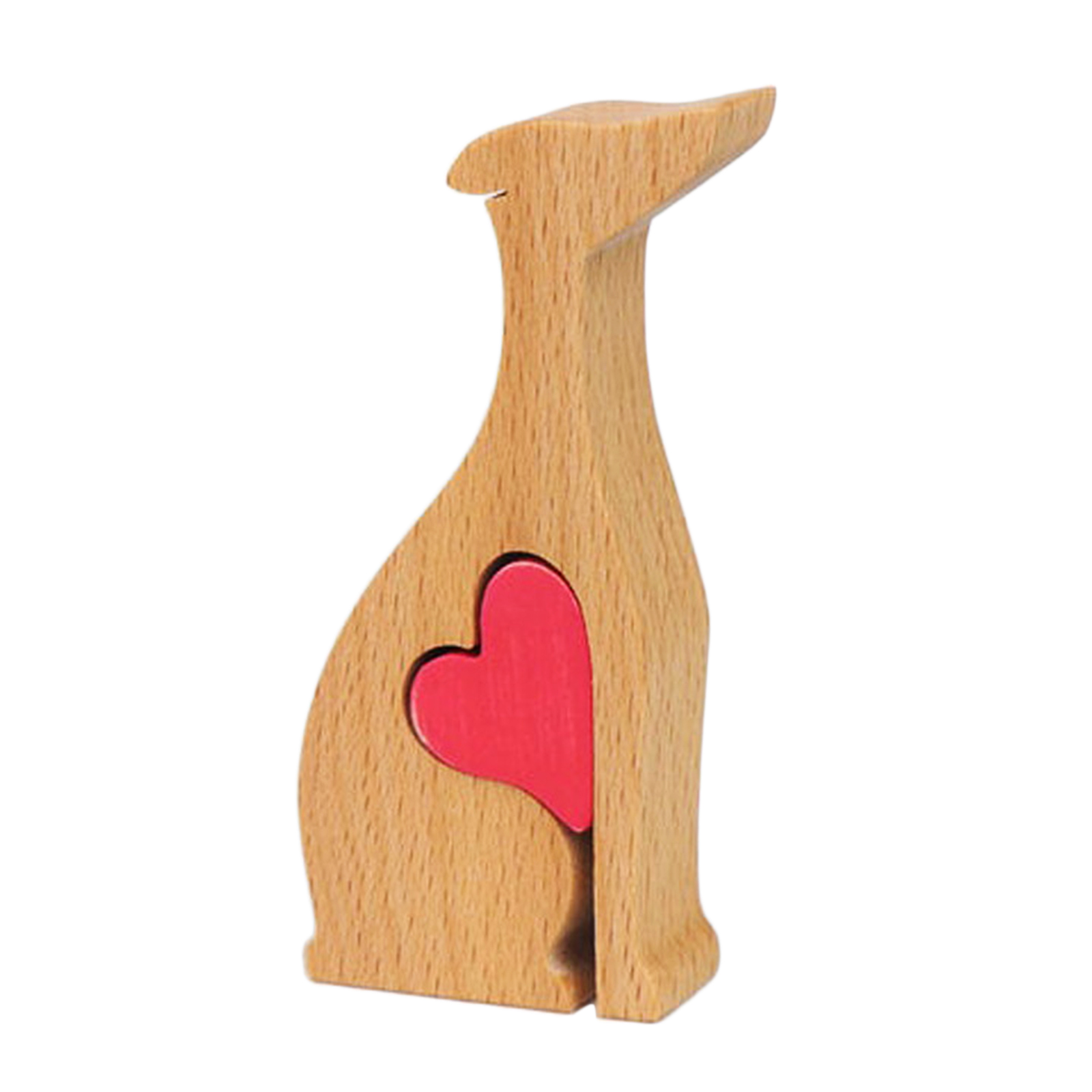 Wooden Dog Ornament Small Decor Statue Sculpture, Lovely Bookshelf Decor Accents, Modern Decorative Figurine