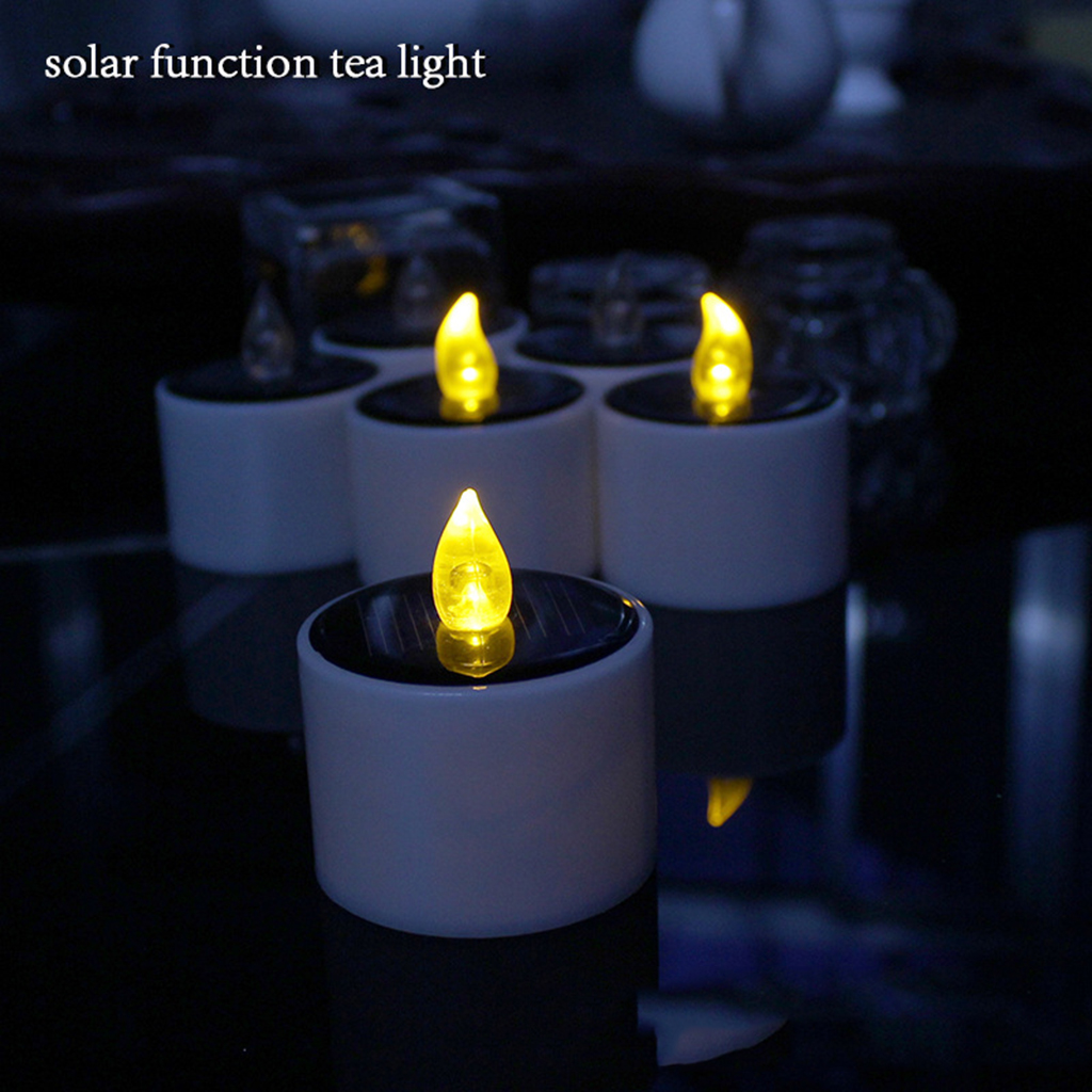 Flicking LED Tea Light Candle SOLAR Operated Flameless Tealight Decorative