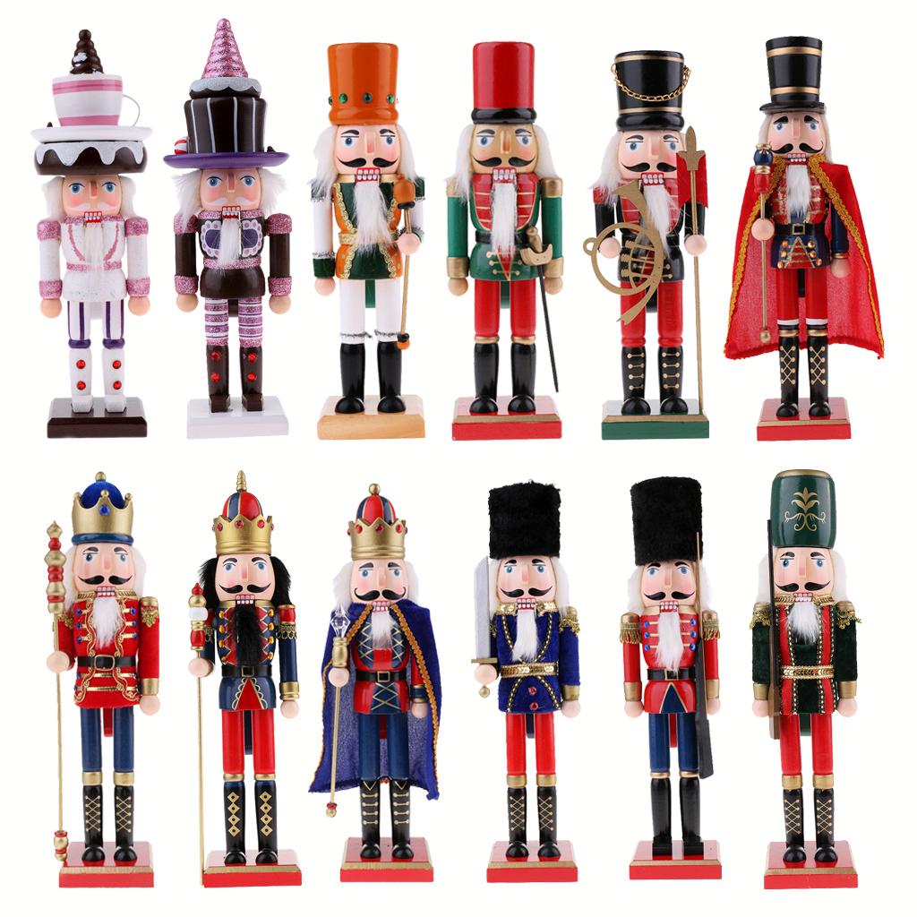 25cm CAKE NUTCRACKER SOLDIER STATUE PUPPET DOLL TOY XMAS HOME DECOR ORNAMENTS
