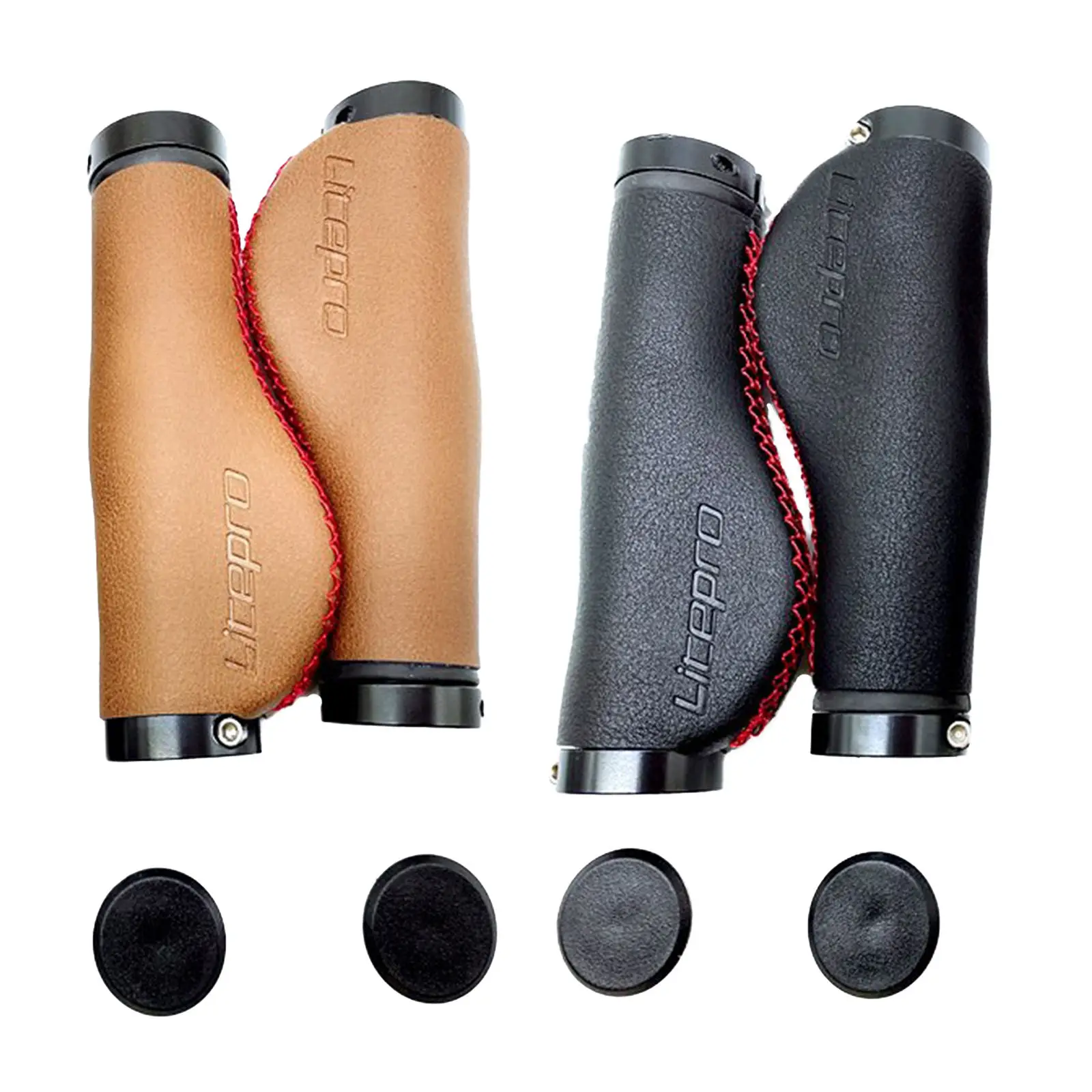 Bicycle Grips Non Slip Vintage Style Comfort Artificial Leather Handlebar Grips Scooter Road Bike Bike Part Cycling MTB