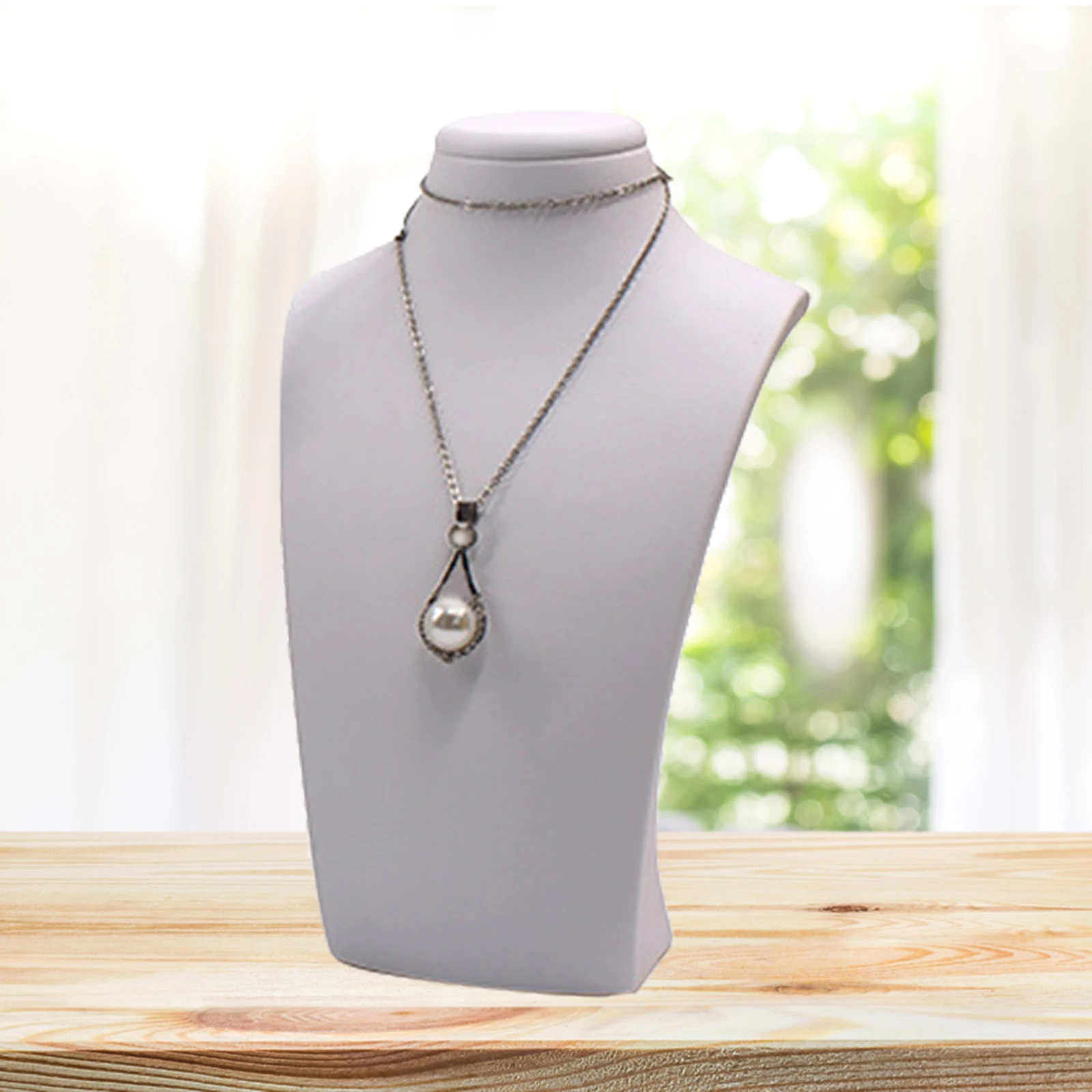 Mannequin Jewelry Necklace Display Model Holder Neck Bust Stand Showcase Show Decorate Womens Necklace Showcase Display Shelf