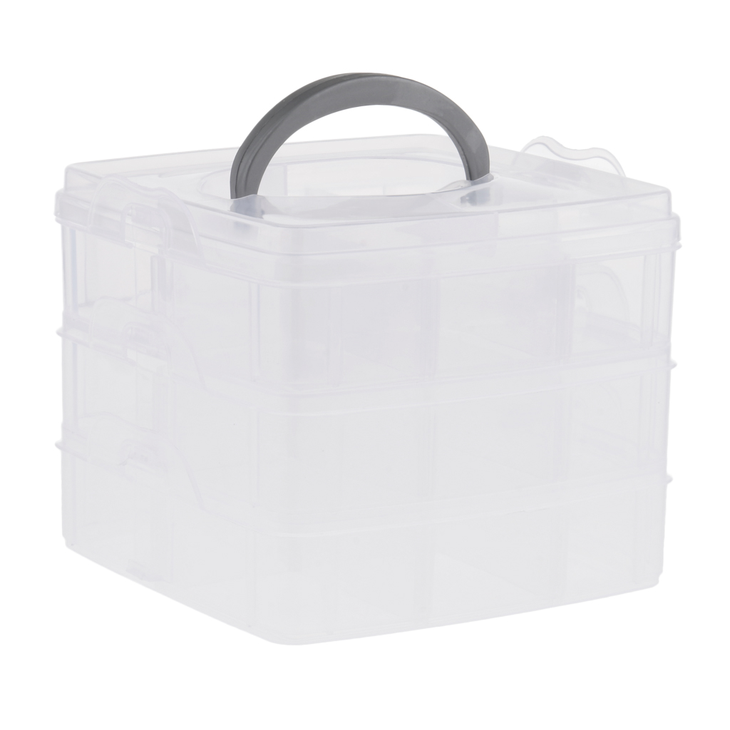 3-tier Storage Box Sorting Box Made of Plastic, Stackable - for The