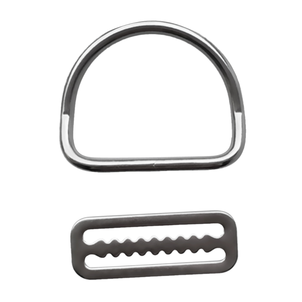 316 Stainless Steel Scuba Diving Weight Belt Keeper with Bent D Ring for Standard 5cm / 2 inch Webbing Strap