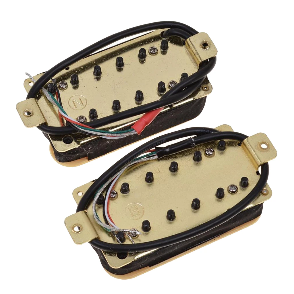 Wired Electric Guitar Humbucker Double Coil Pickup Set Neck+Bridge, Beige