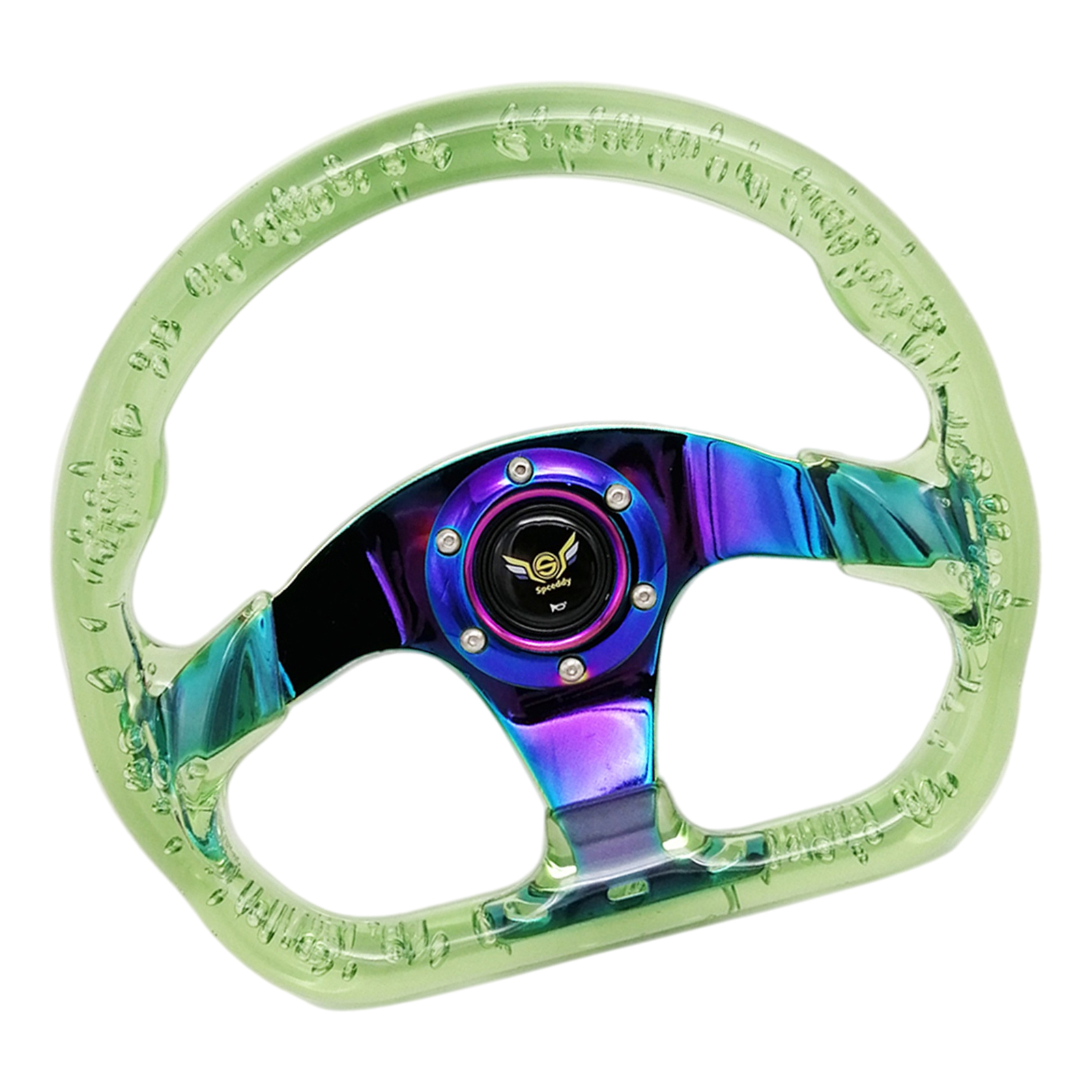 D Shaped 13 inch Automobile Acrylic Racing Steering Wheel Race Style for Race Car Modification Drifting Steering Wheel