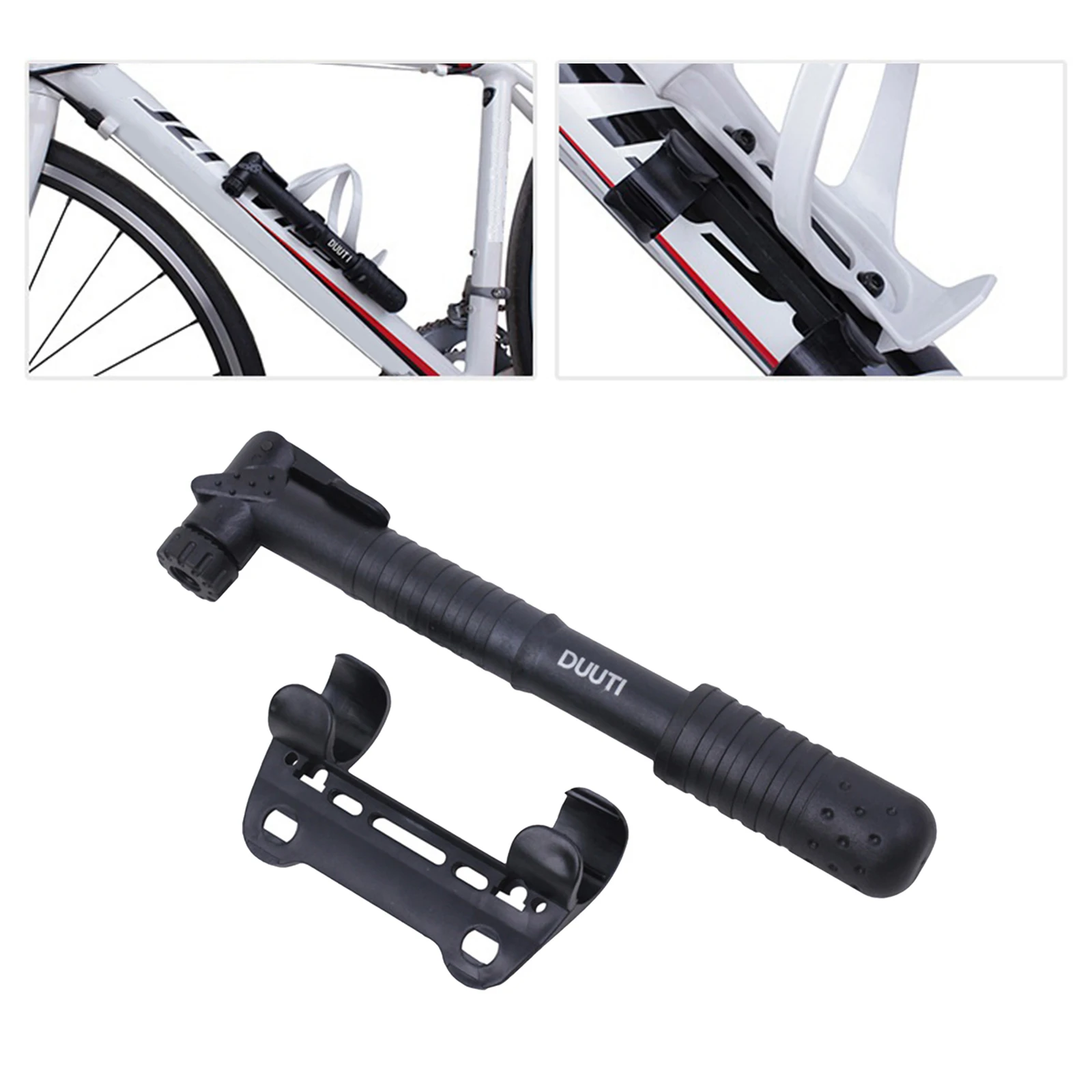 Durable Mini Bike Pump Portable Hand Pump with Mounting Frame, 60PSI High