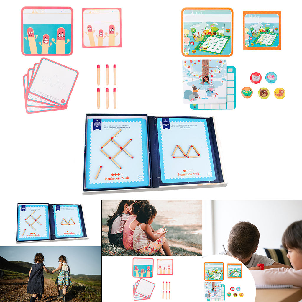 Wooden Children Logical Thinking Set Tool Educational Montessori