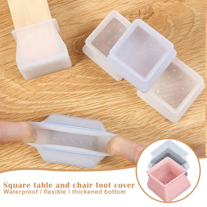 square silicone chair leg covers