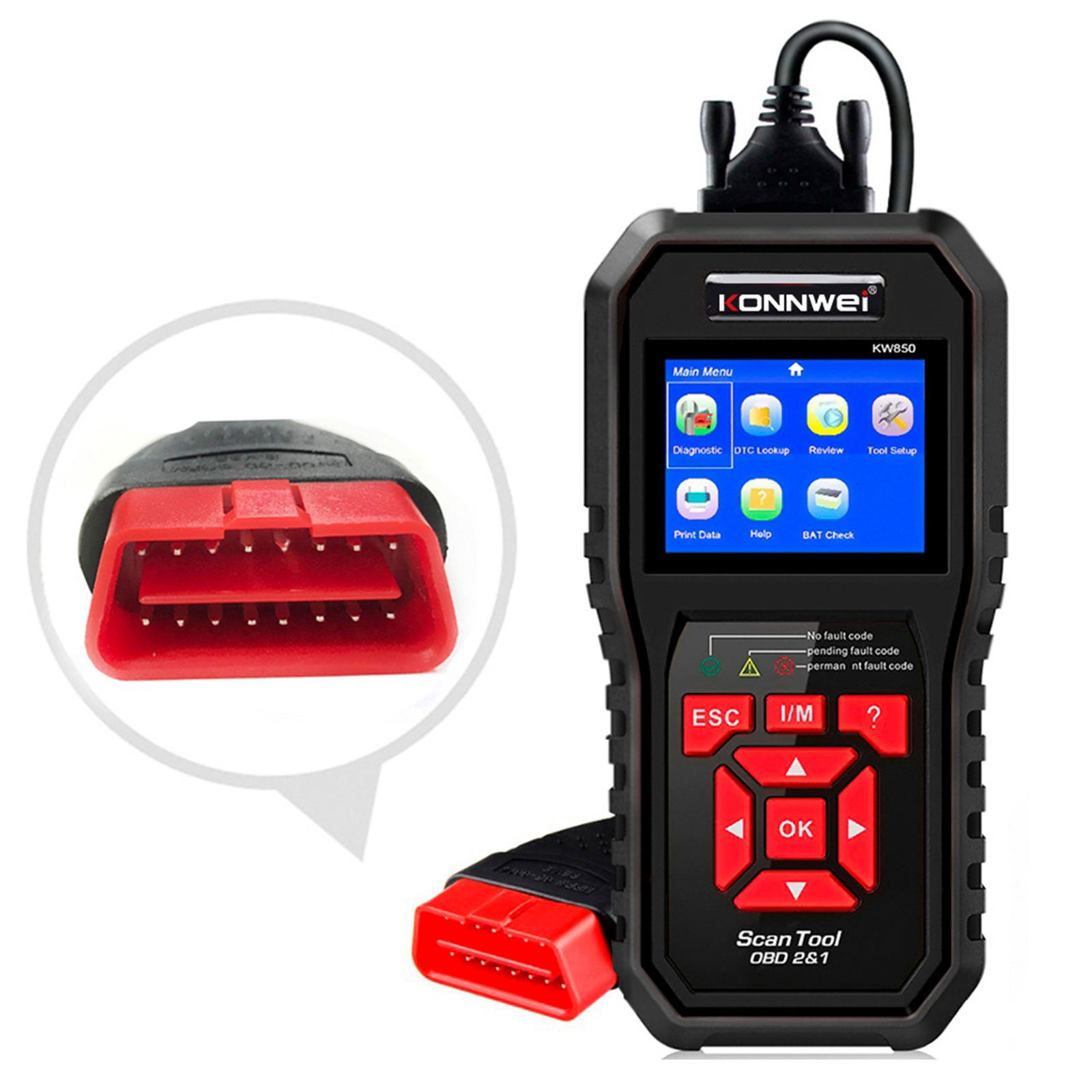 KW850 OBD II Car Diagnostic Scanner Tool Check Engine Code Reader Unil