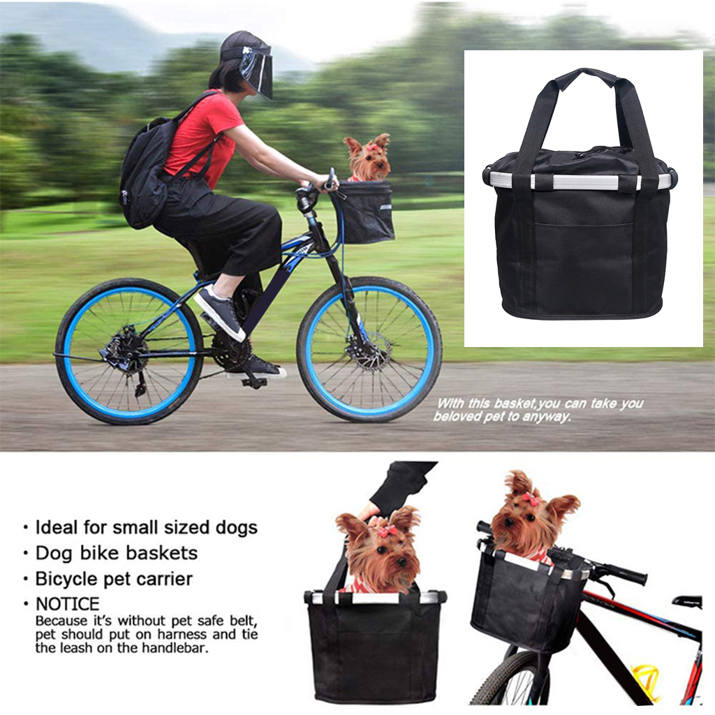 Bike Front Basket Pet Carrier Bicycle Bag Cycling Mountain Picnic Riding