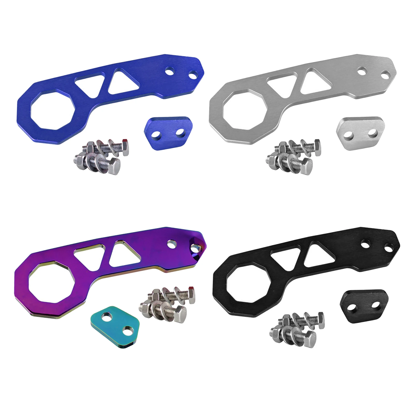 Universal JDM Style Anodized Billet Aluminum Alloy Racing Car Trailer Rear Tow Towing Hooks