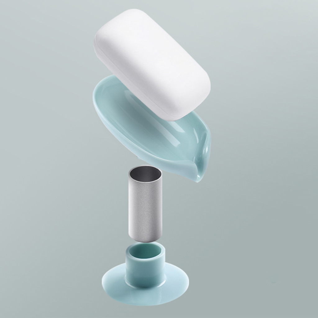 Soap Holder Leaf Shape Bathroom Soap Box Storage Sponge Drain Tray Rack