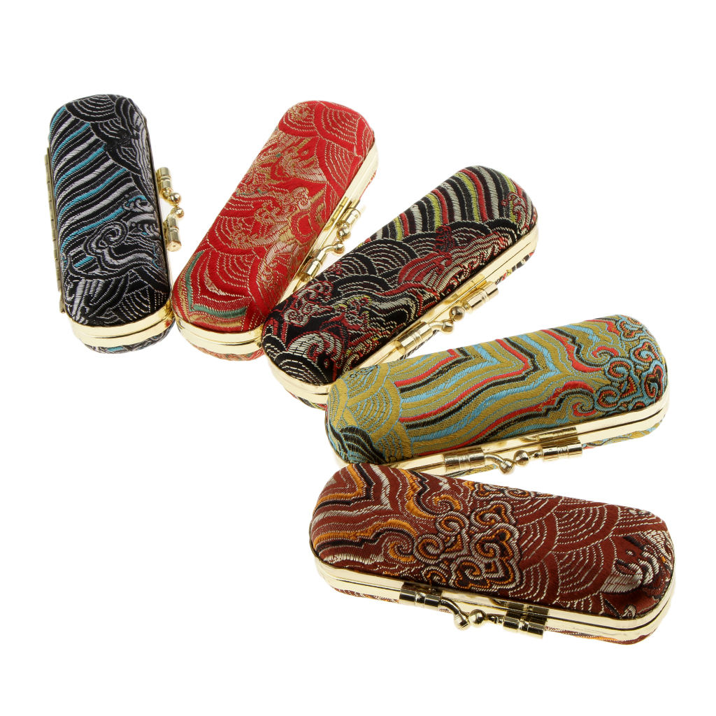 Beauty Travel Embroidery Brocade Lipstick Box Lip Balm Jewelry Box