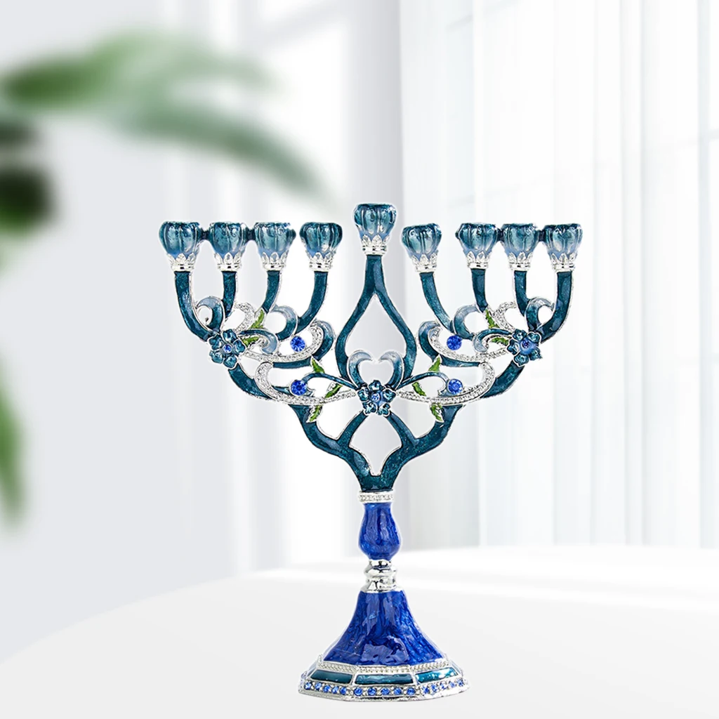 Menorah Candle Holder Hanukkah Star Candelabra Party Dining Table Decor