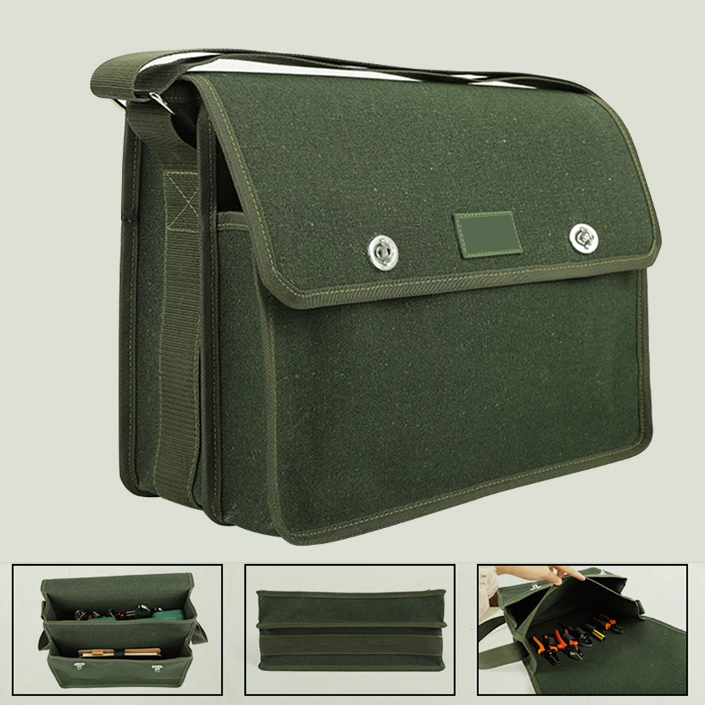 Electrician Tool Storage Bag Multi Pockets Double Layer Thickened Larger Capacity Carrying Canvas Repairing Heavy Duty Portable workbench cabinet