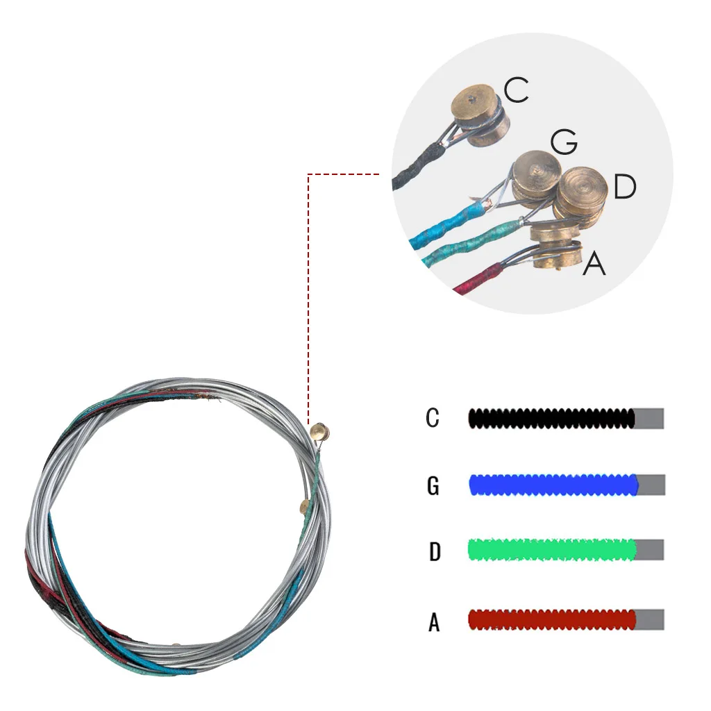 4-String Cello Replacement Nickel Plate Ends Ball Strings for Bass Lovers