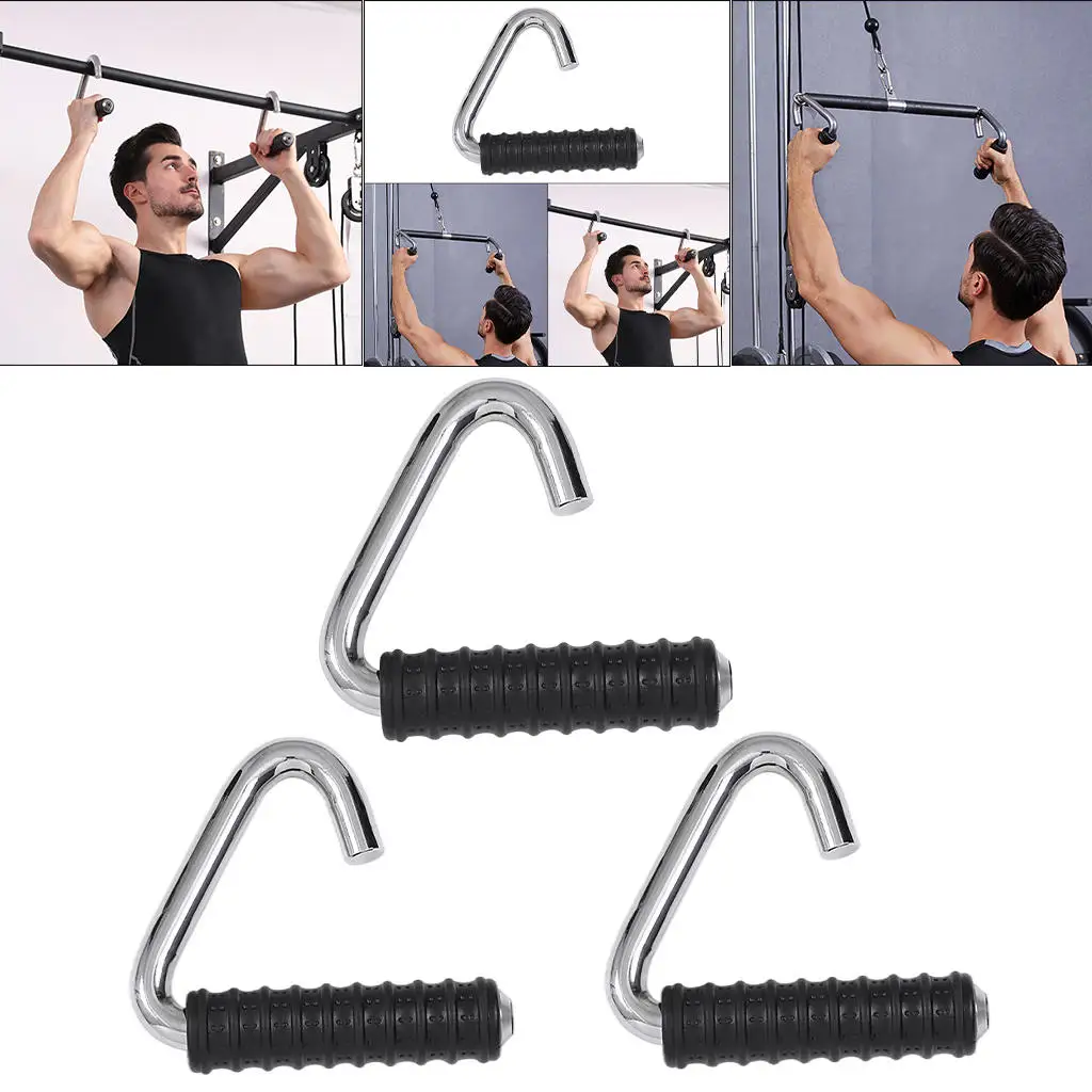 Metal Resistance Band Handle Hook Handle Grip Cable Machine Attachment Strength Training for Gym Workout Exercise Fitness