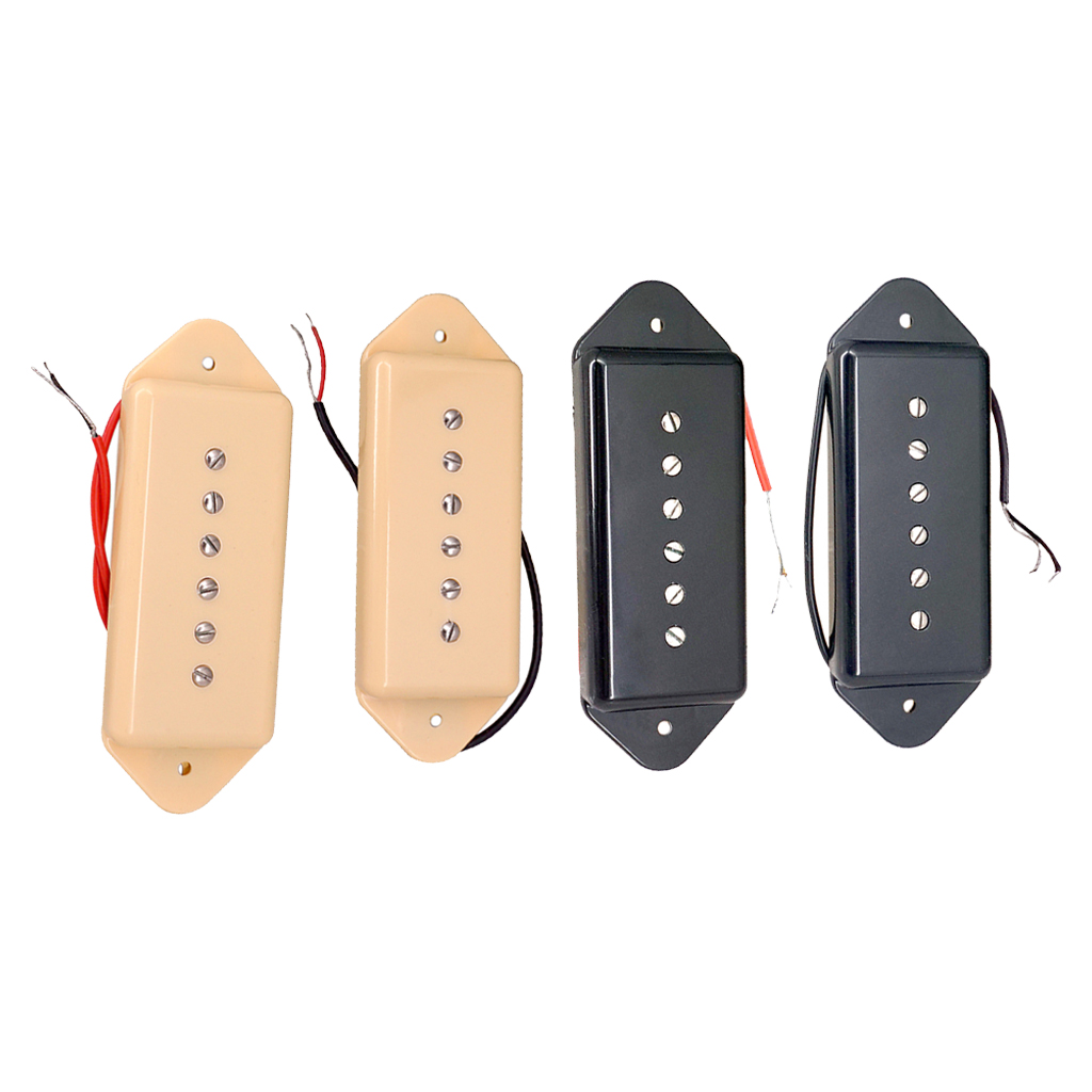 Single Coil P90 Dog Ear Pickups Neck&Bridge for   Electric Guitar