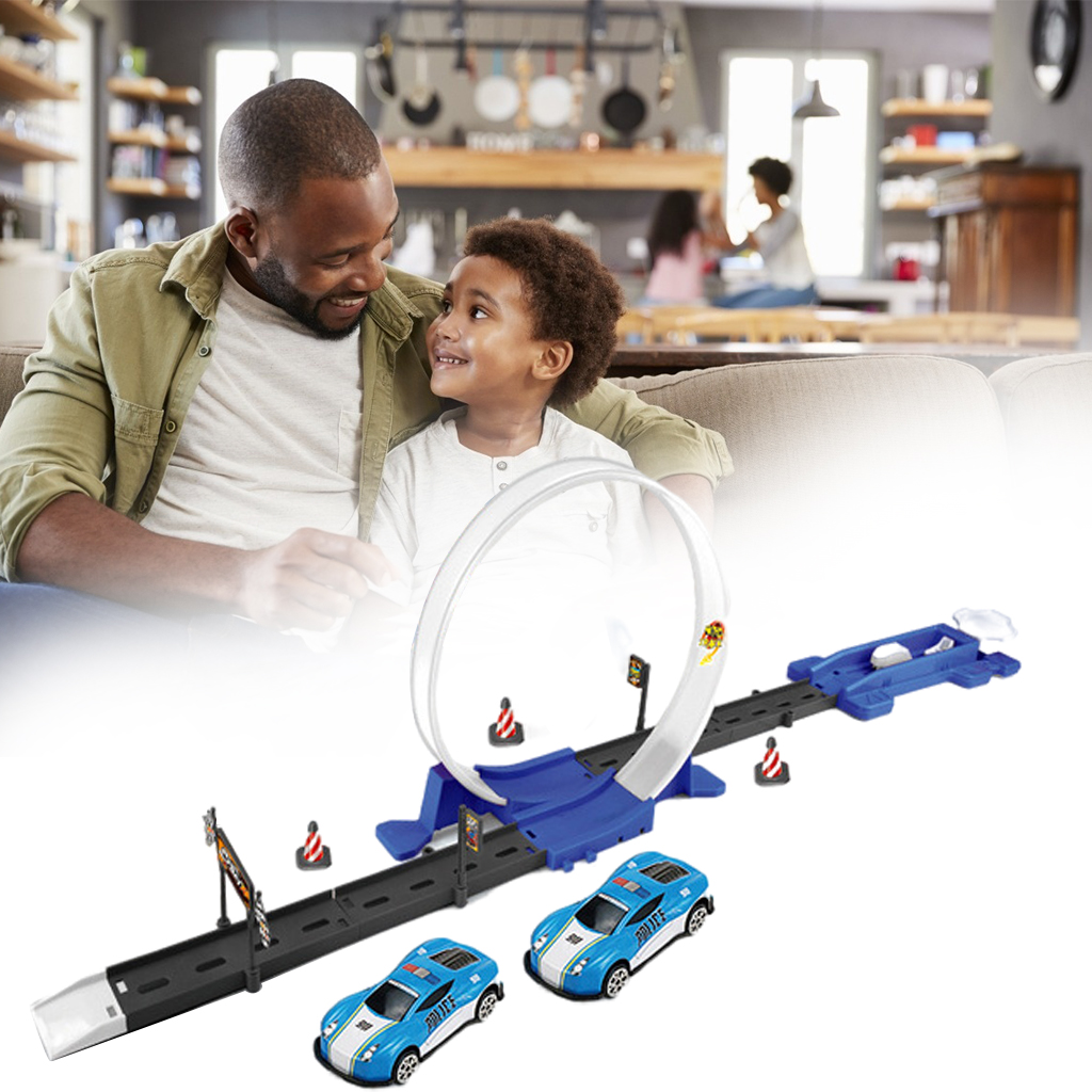 Stunt Speed Car Kids Racing Track DIY Assembled Rail Kits Family for Boy