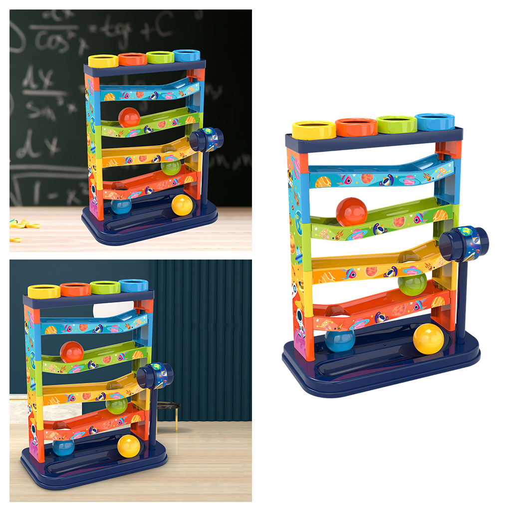 Toddler Car Ramp Toys Ball Race Tracks for Toddlers with 10 Mini Cars, Toy