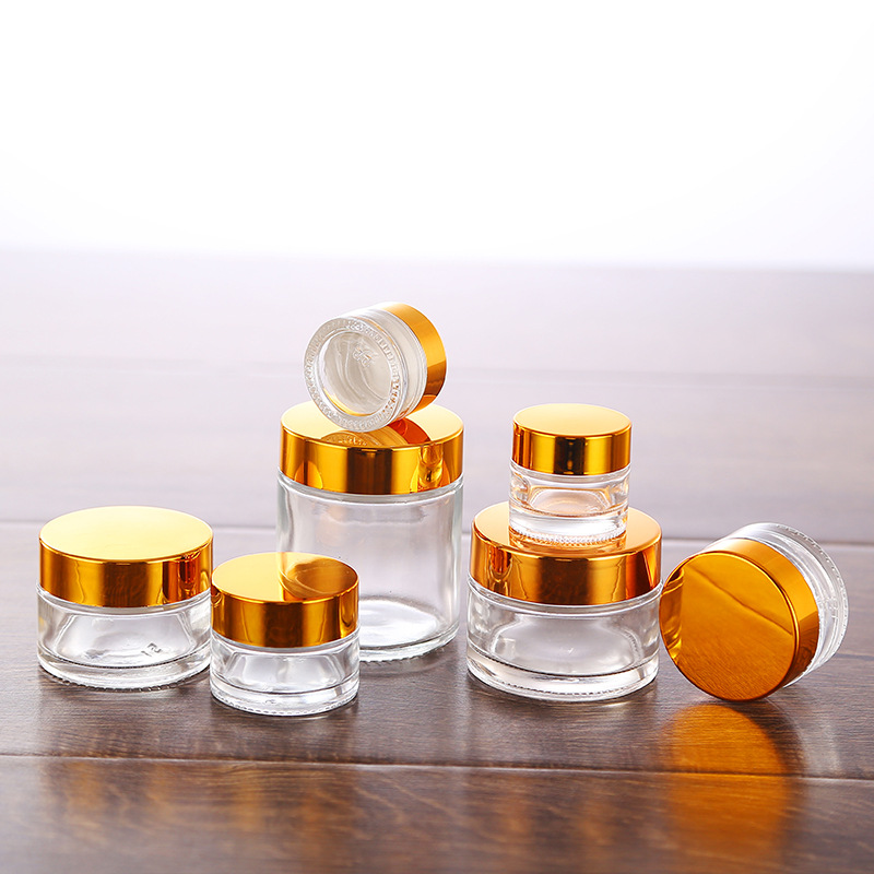 Best of 12x 5g 10g 15g 20g 30g 50g 100g Travel Mini Cream Glass Jar Clear Glass Container With Gold Black Silver Cap Cosmetic Packaging Reviews & Tips - Image 5