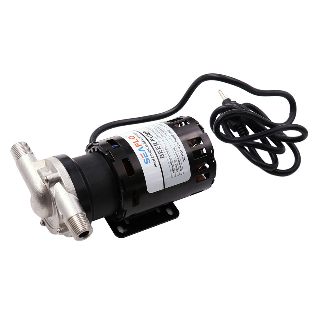 Liquid Pump with Power Plug for Home Brewing&High Temperature Systems -115 V