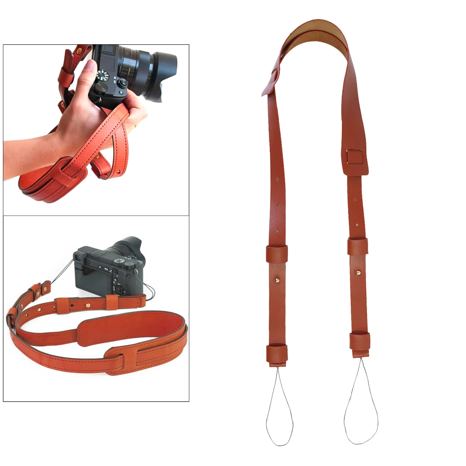 Camera Neck Straps Cowhide Safety Connect Anti-Lost Shoulder Strap for All Camera Lanyard for Photographers