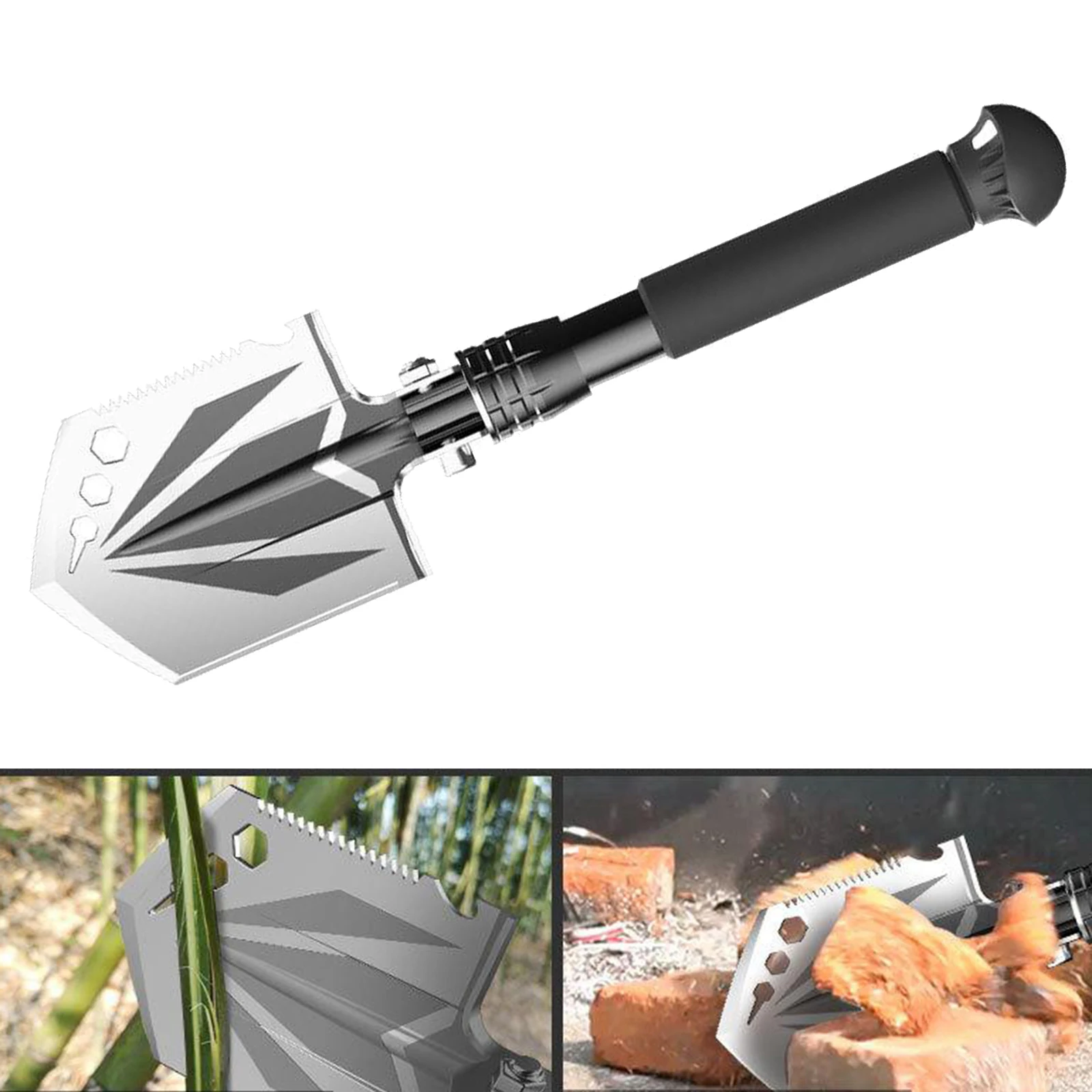 Folding Camping Shovel Survival Axe with Sponge Handle Digging Chipping