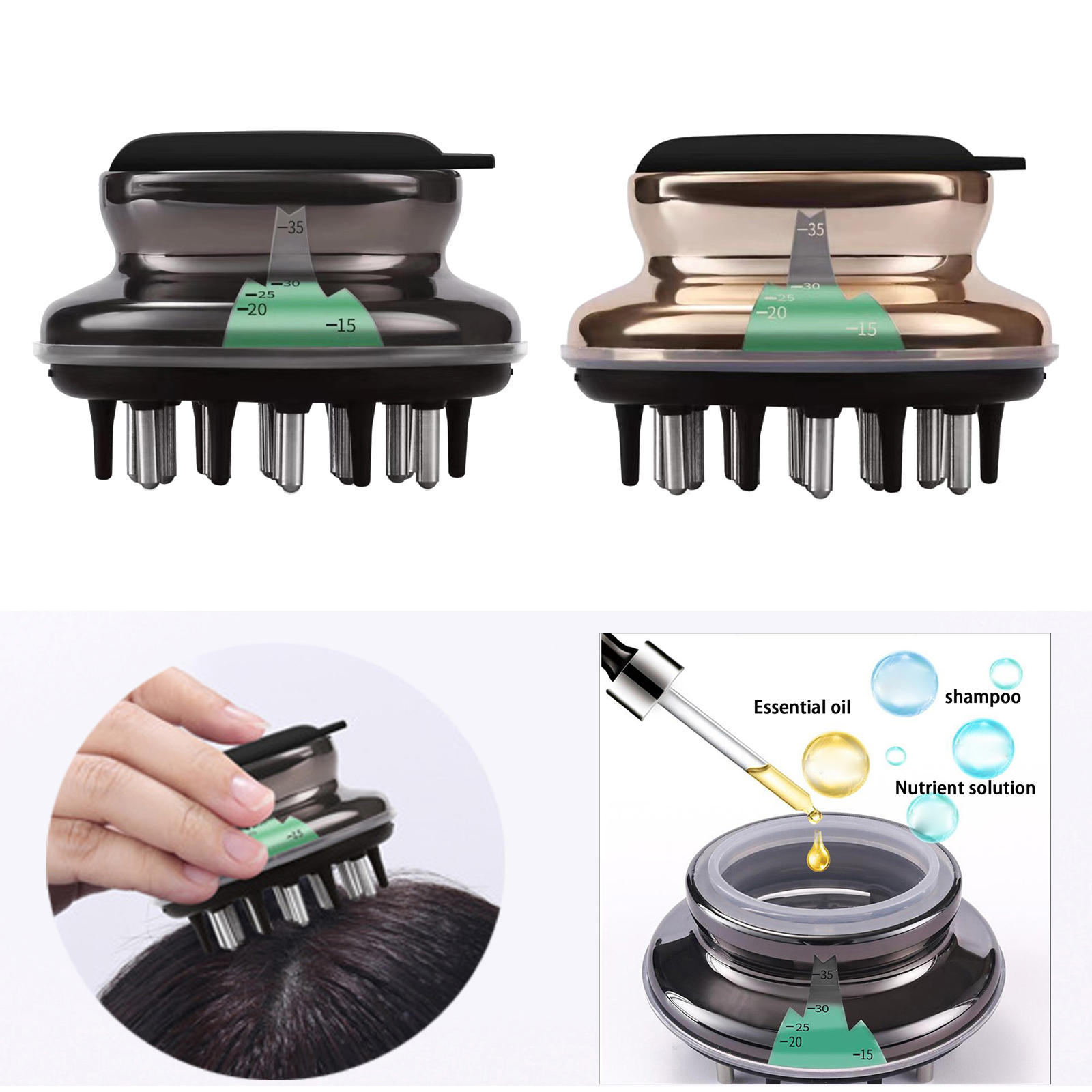 40ml Scalp Applicator Comb 14 Pins Hair Scalp Massager for Thinning Hair Hairloss Hair Roots Applicator 40mm Inner Diameter