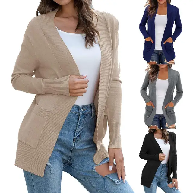 Cardigan Sweater For Women Lightweight Cardigan Long Sleeve Soft Sweater  Jacket Women's 2022 Casual Coat Basic Top Open Front Knit Cardigans Pink