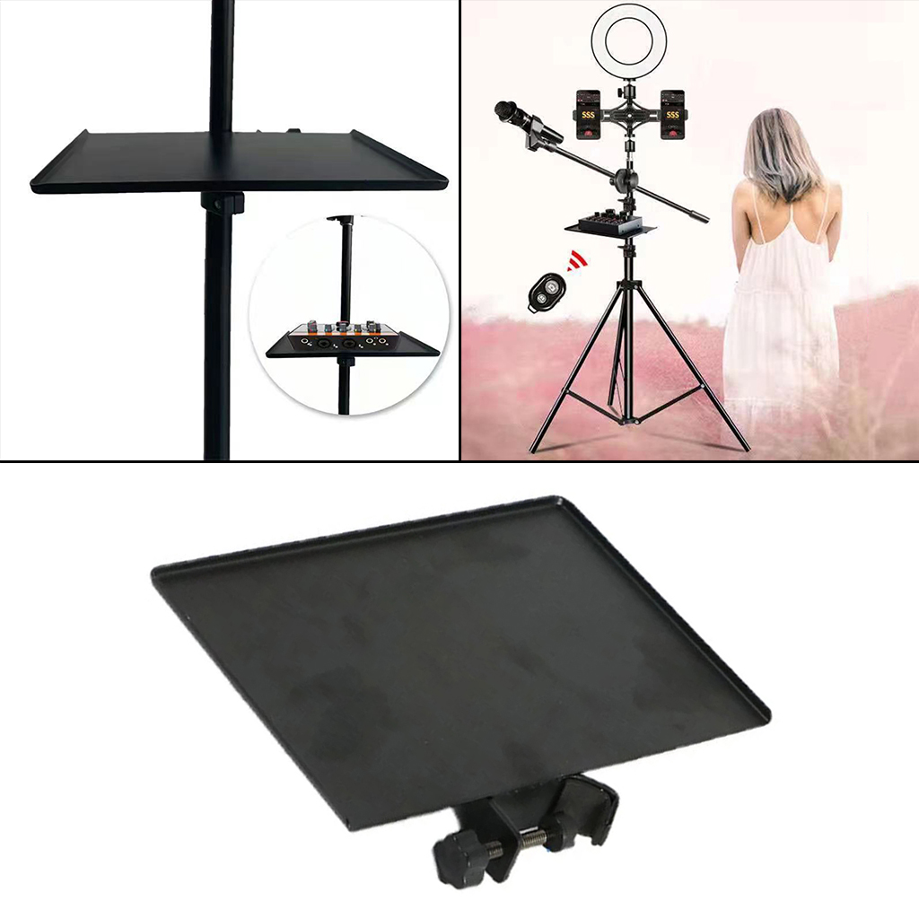Heavy Duty Sound Card Tray Live Broadcast Music Sheet Microphone Stand Rack Phone Clip Holder