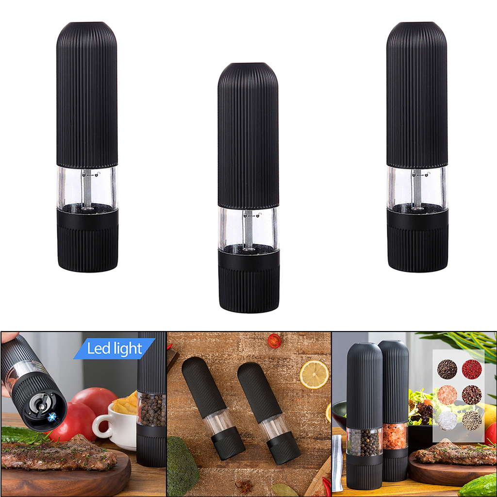 Battery Powered Pepper Grinder Stainless Steel Electric Salt and Pepper Mill Grinder Spice Shakers Kitchen Tools