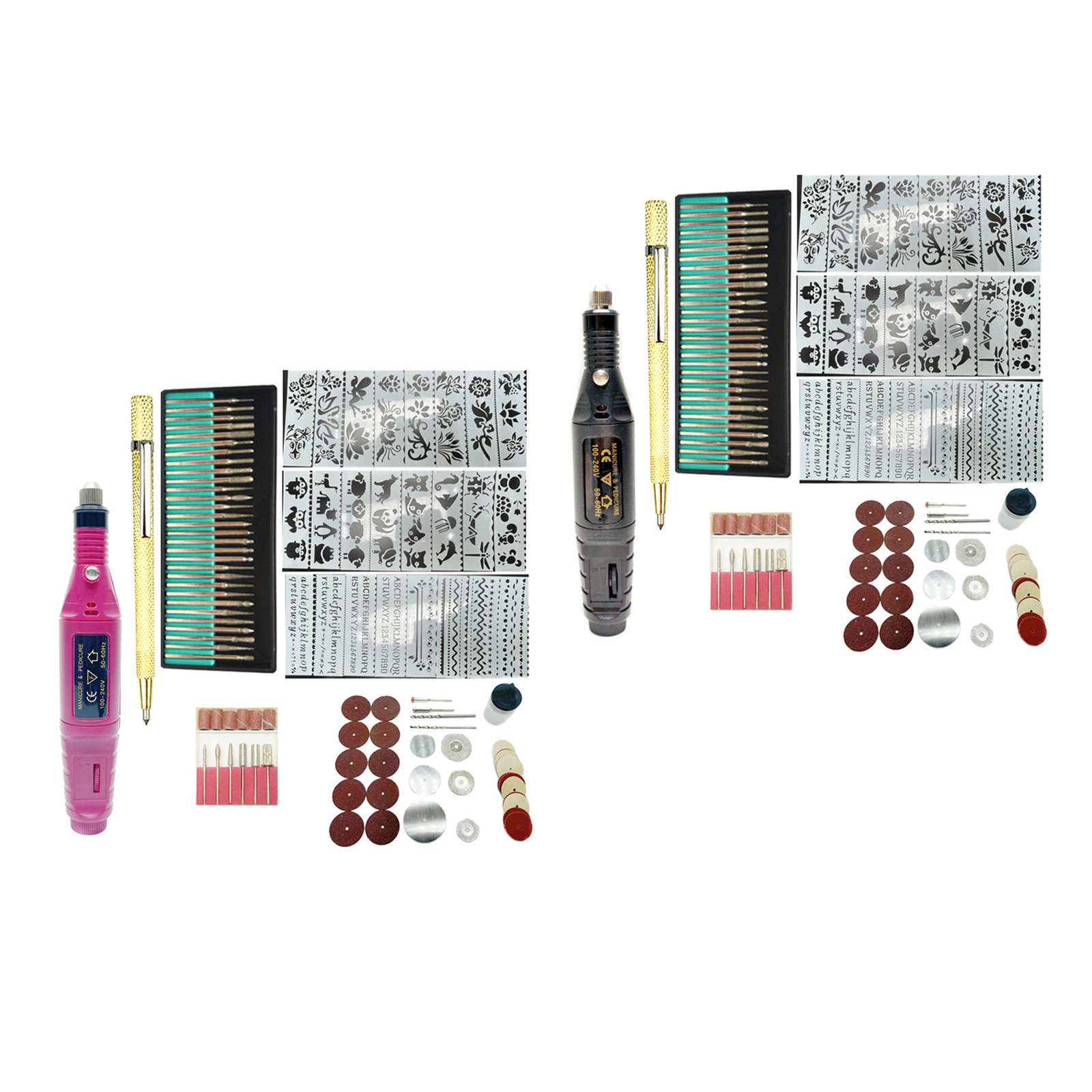 108Pcs Engraving Tool Electric Wired Micro Engraver Carving Etching Pen Stone Wood Mini Engraver Glass Ceramic Palstic DIY