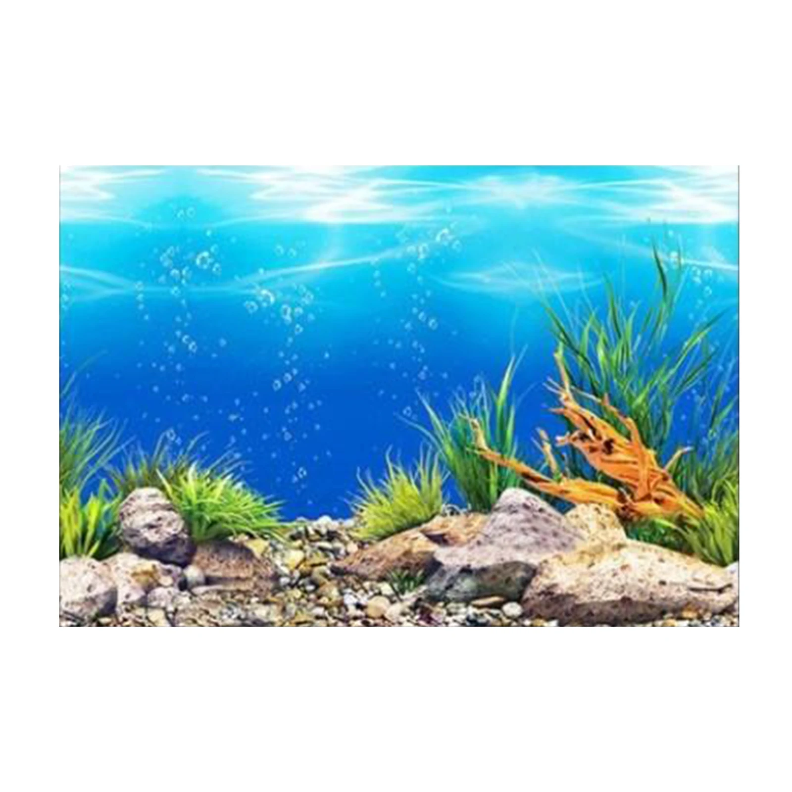 Aquarium Fish Tank Poster Underwater Marine Coral Background Poster Thicken PVC Adhesive Fish Tank Backdrop Static Cling 