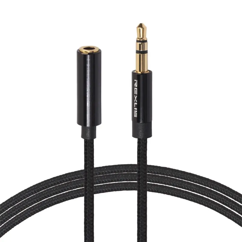 New 3.5mm Audio Stereo Cable M/F Extension Cord Mini Jack Headphone Black