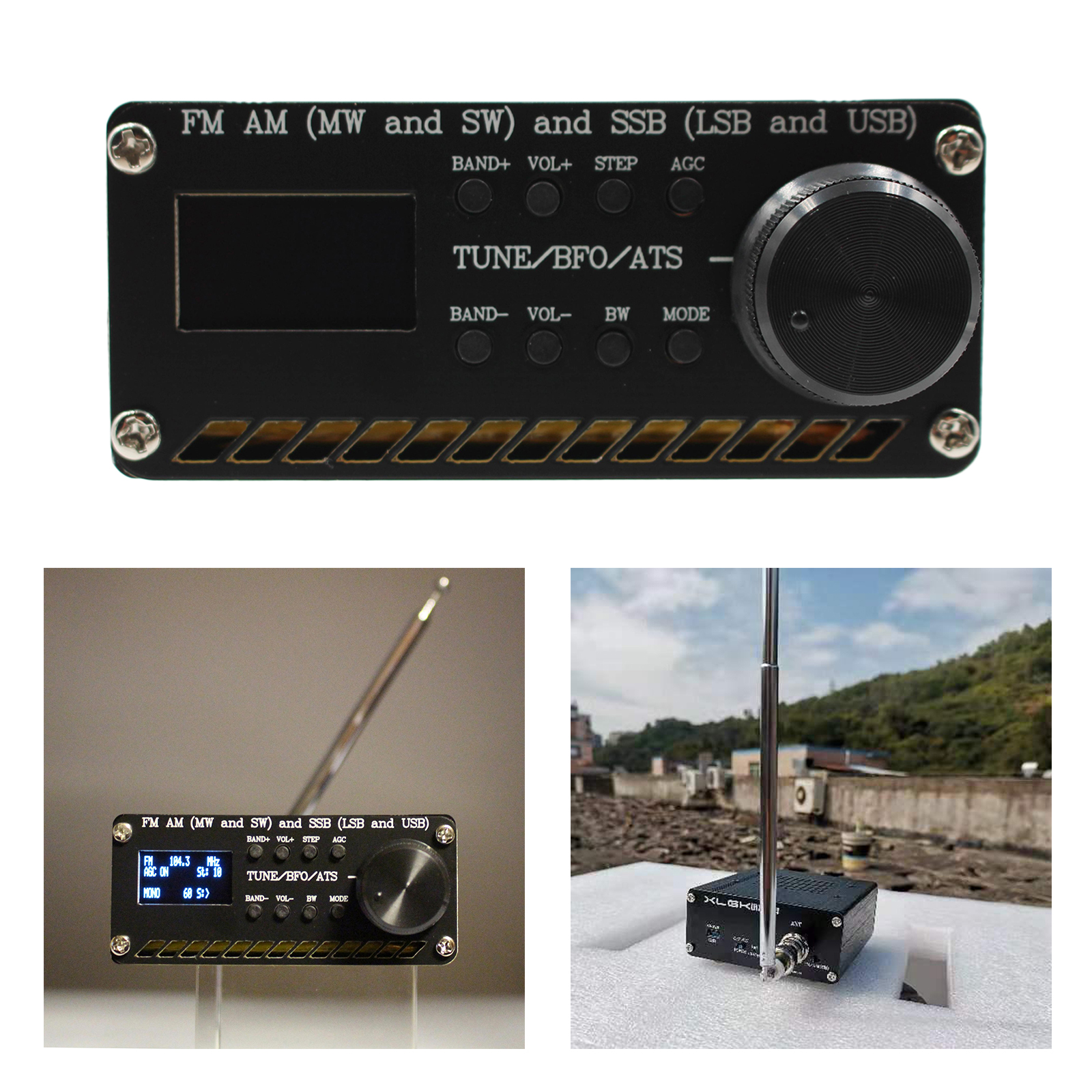 SSB (LSB and USB) Radio Receiver 3.5mm Audio Output with Lithium Battery