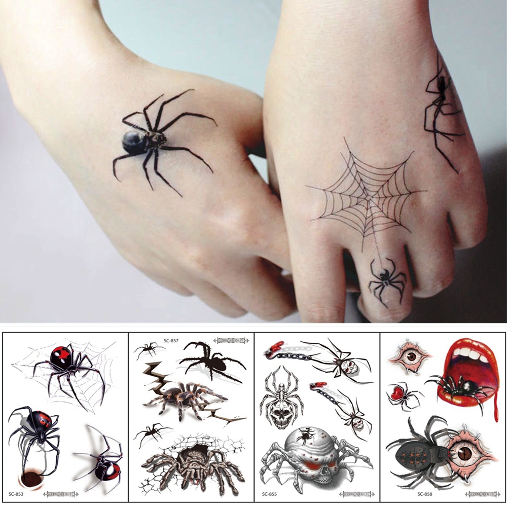 Best of 12 Kinds Big 3D Spider Tattoo Waterproof Halloween Temporary Body Art Sticker Disposable Make Up Scary Tatouage Temporaire Reviews & Tips