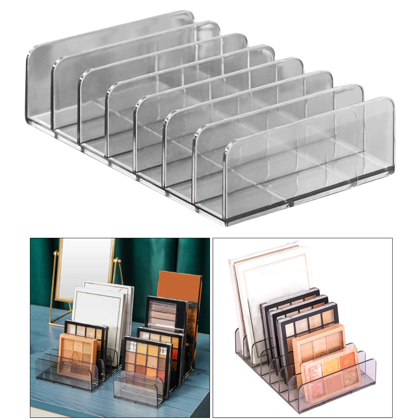 Sleek 7-Grid Makeup Organizer Organize Blush for Vanity Compact Vertical Makeup Palette Eyeshadow Palettes Blush Kit Holder Box