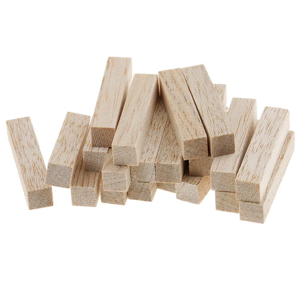 Lot 4 Sizes Balsa Wood Stick Unfinished Woodcraft Square Wooden Stick Dowel Rod