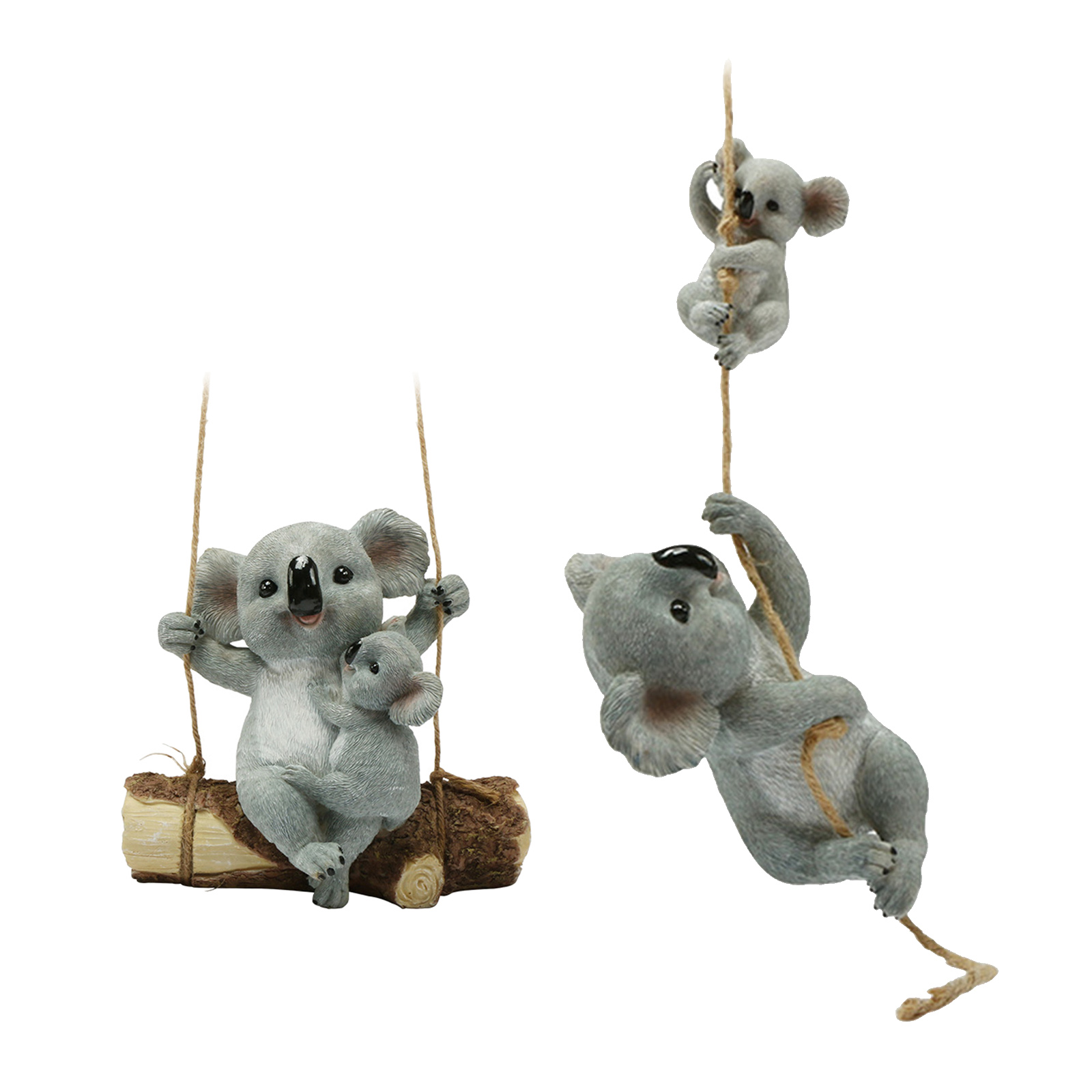 Resin Koala Animal Figurines Outdoor Fairy Garden Figurine Yard Hanging Ornament Decoration Statue Sculptture Kid Gifts