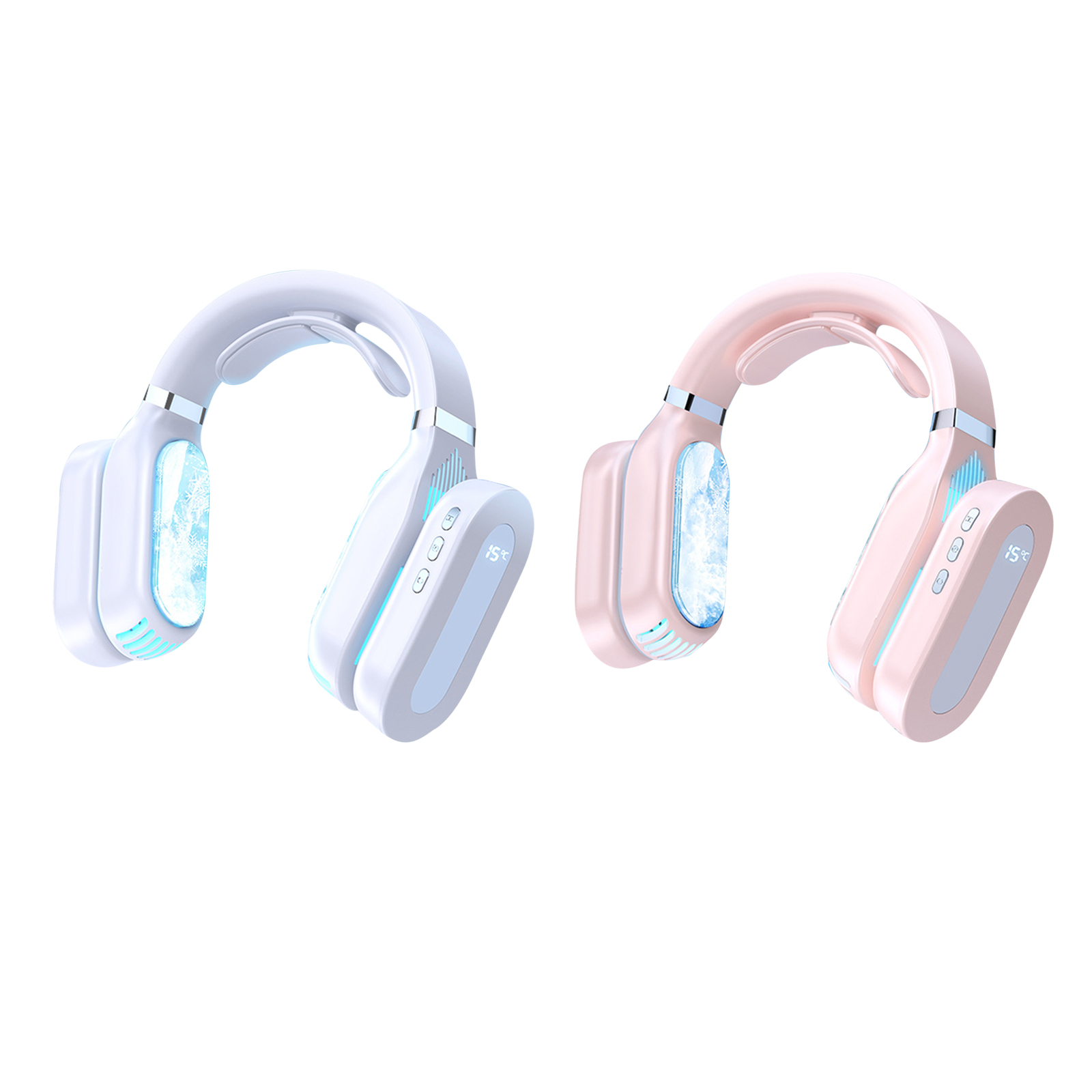 Dual Function Portable Lazy Neck Fan Neckband 3-Speed Mode Hand Free Bladeless Cooling & Warmer Fan for Winter & Summer 2600Mah